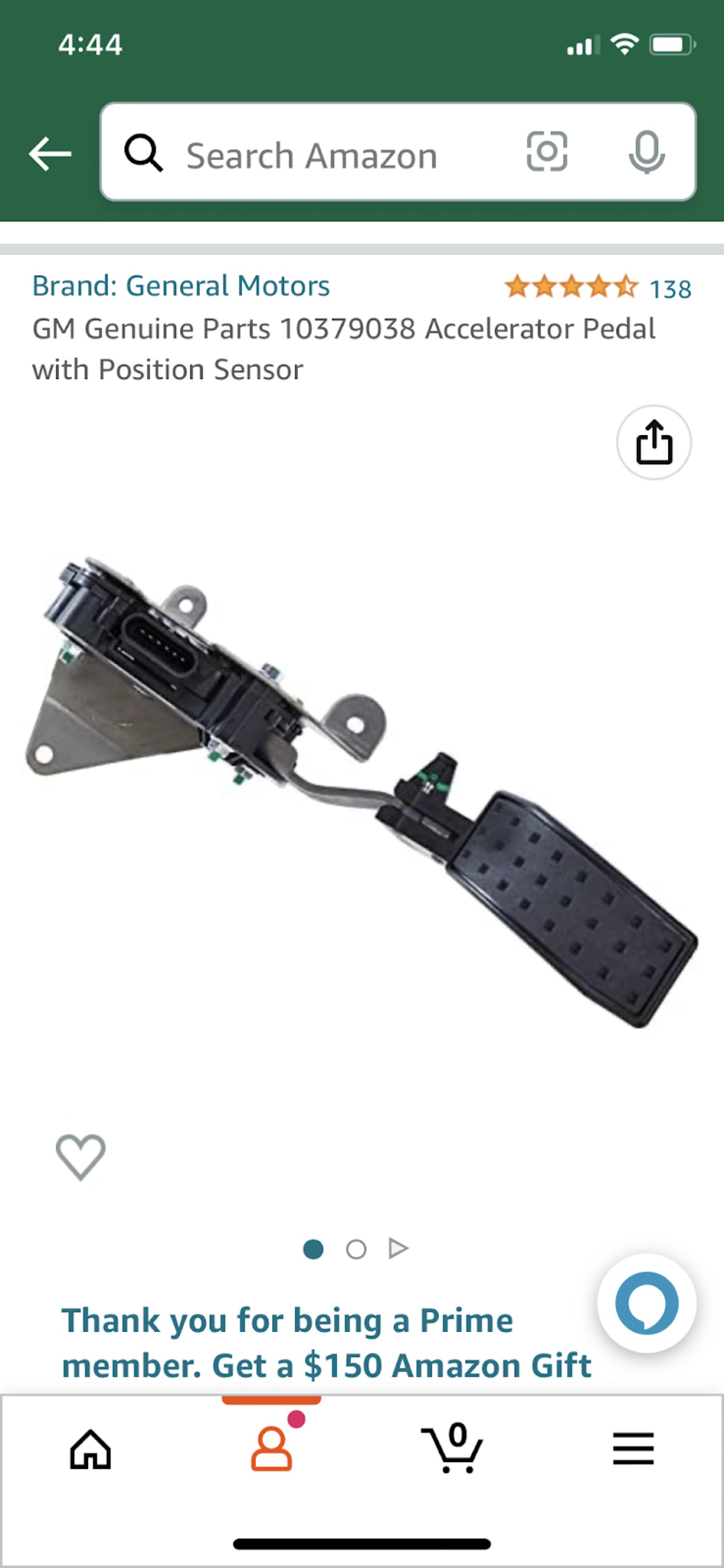 GM 10379038 accelerator pedal product listing