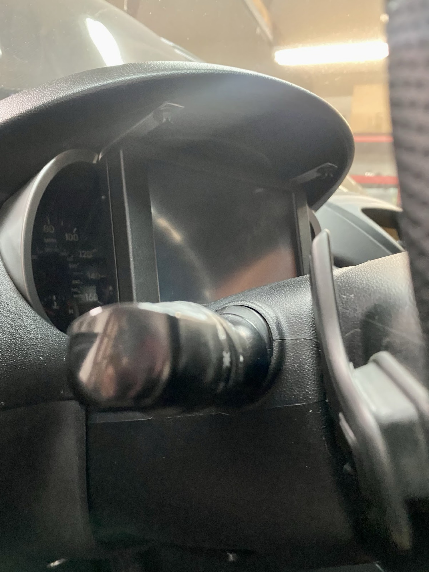 Holley dash mounted in front of OEM cluster