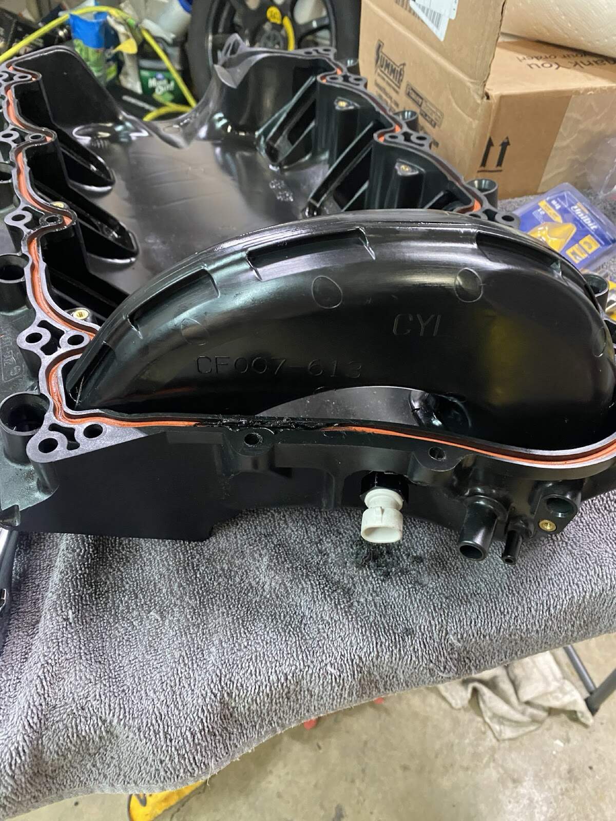IAT sensor tapped into back of FAST 102 intake manifold