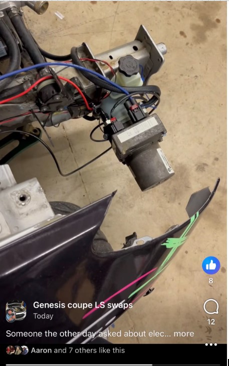 Electric power steering pump mounted on a Genesis Coupe
